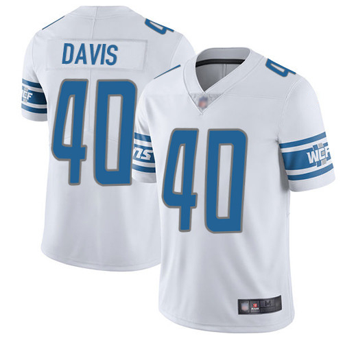 Detroit Lions Limited White Men Jarrad Davis Road Jersey NFL Football #40 Vapor Untouchable->youth nfl jersey->Youth Jersey